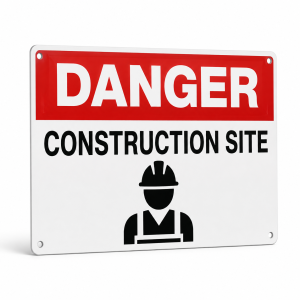 danger construction site sign